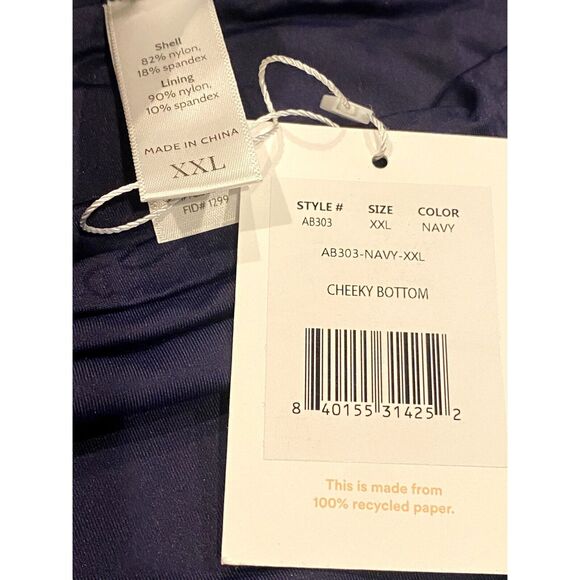 NWT Andie Swim The Cheeky Bottom High Leg Cut Wear High or Low XXL Navy Blue - Picture 6 of 15